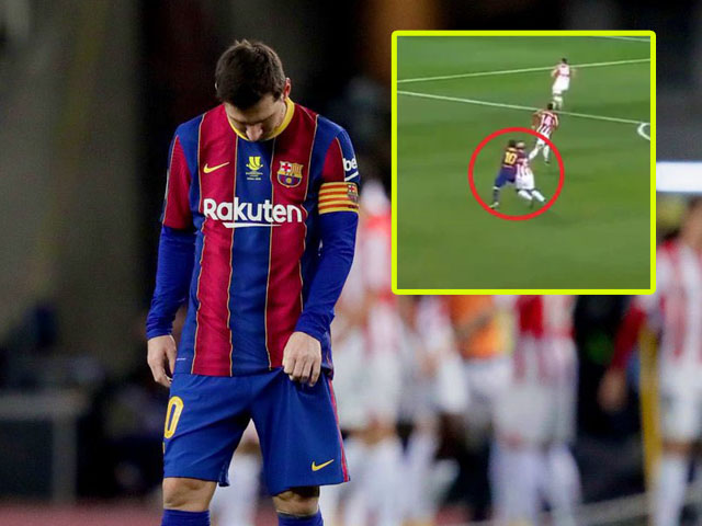 Messi đánh người bị đuổi, Barca mất cúp: Đối mặt án cấm thi đấu 4 trận