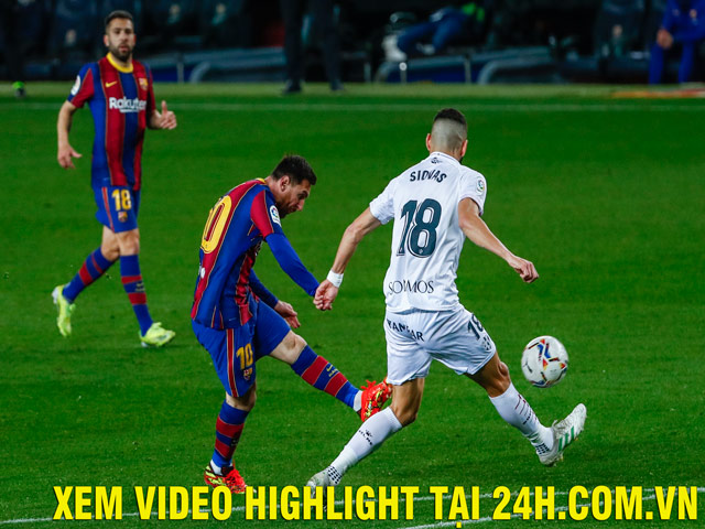 Video Barcelona - Huesca: Đại tiệc 5 bàn thắng, Messi rực sáng