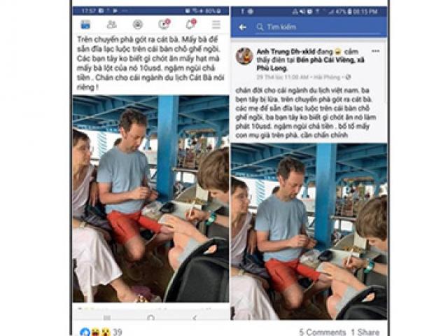 Xử lý tài khoản Facebook tung tin đĩa lạc giá 10 USD trên phà Gót Hải Phòng
