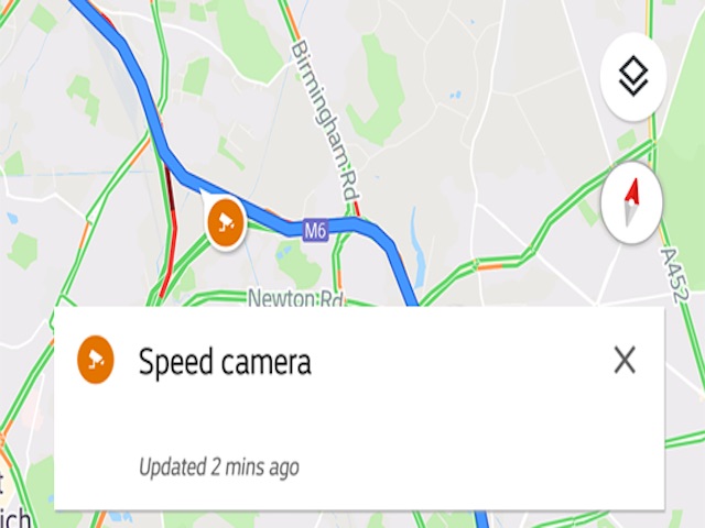 Google Maps cảnh báo các điểm bắn tốc độ trên đường