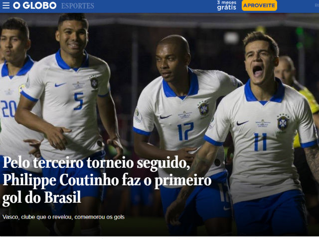 Brazil đại thắng Copa America: Báo chí ”choáng” vì SAO Barca xuất sắc