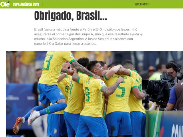 ĐT Brazil vào tứ kết Copa America: Báo Argentina mơ sớm ”Siêu kinh điển”