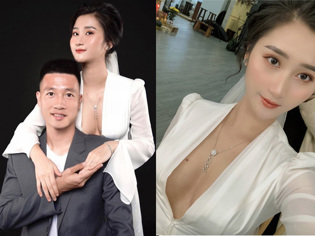 Hot girl Hải Phòng khoe vòng một táo bạo trong bộ ảnh cưới với cầu thủ tuyển Việt Nam