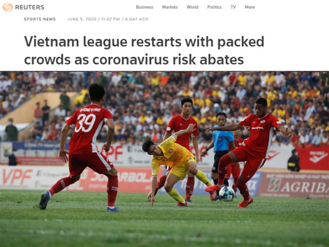 Báo thế giới thán phục trận đấu 3 vạn fan khi V-League trở lại tưng bừng