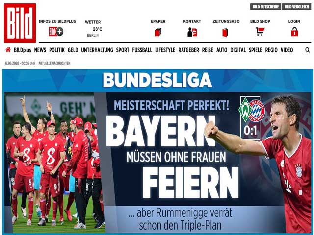 Bayern Munich vô địch Bundesliga 8 năm liên tiếp: Báo chí thế giới bội phục
