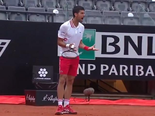 Djokovic nổi điên ở Rome Open, mắt trợn trừng ”như quát” trọng tài
