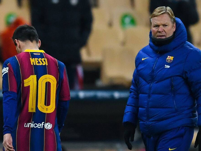 Barcelona hết cơ hội vô địch: Koeman đổ tại không may, ”cầu xin” Messi ở lại