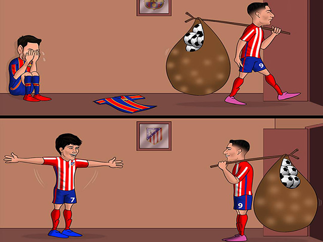 Ảnh chế: ”Người thừa” của Barca giúp Atletico chạm một tay vào cúp vô địch