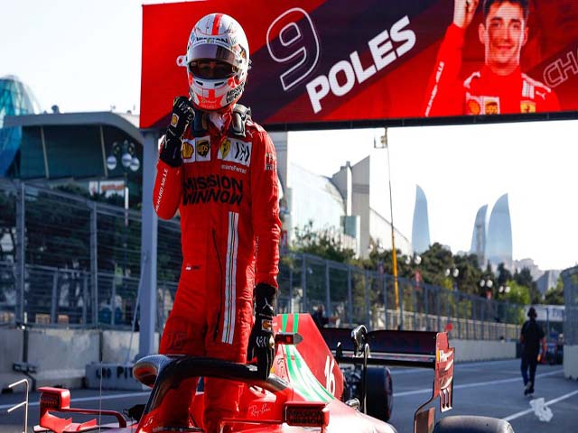 Đua xe F1, phân hạng Azerbaijan GP: Leclerc lại gặp may và đoạt pole “nhờ” cờ đỏ