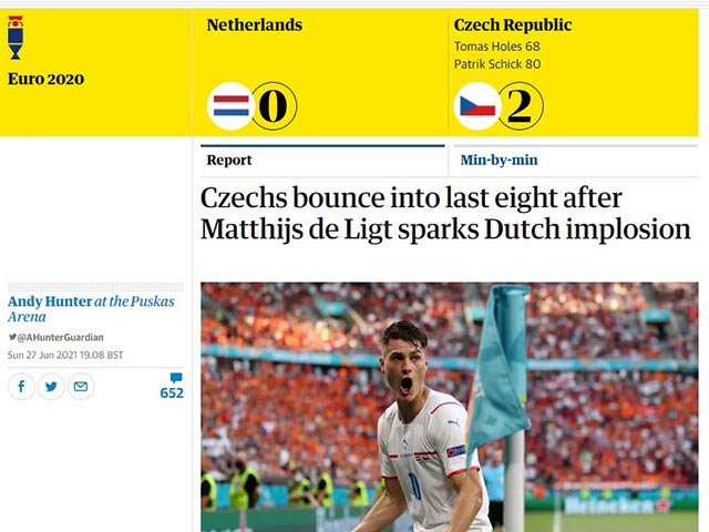 Hà Lan gây ra cú sốc đầu tiên của EURO, báo quốc tế sững sờ về CH Czech