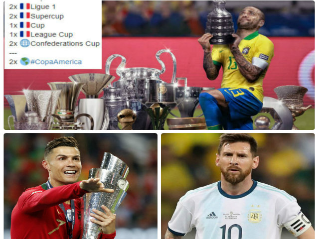 Dani Alves ”vua đếm cúp” hay nhất Copa America: Ronaldo - Messi ”ghen tị”, MU tơ tưởng