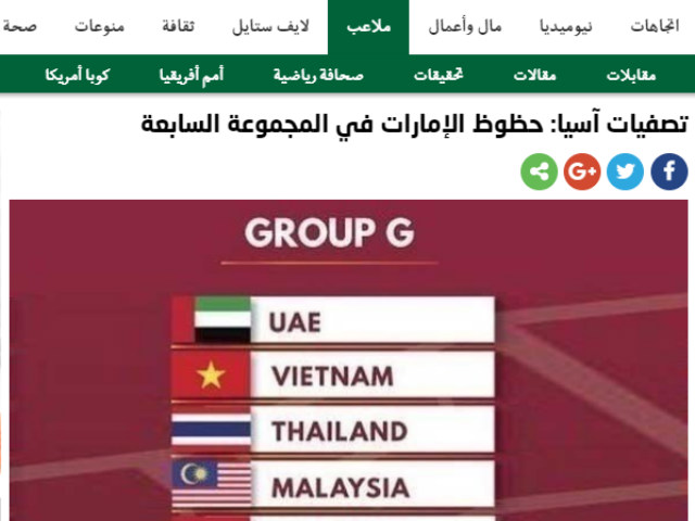 Việt Nam vào bảng ”tử thần” vòng loại World Cup: Báo UAE coi là đối thủ số 1