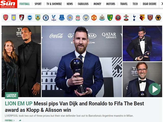 Messi ẵm FIFA The Best 2019: Báo chí ngợi ca thiên tài, lo Ronaldo hết thời