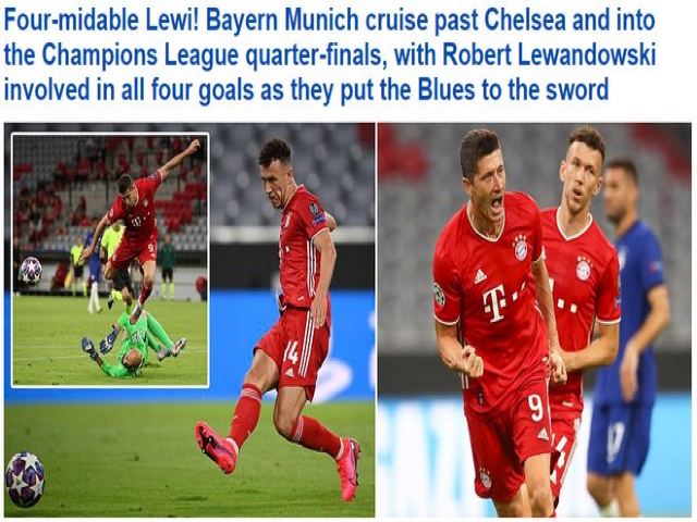 Bayern hủy diệt 7-1 Chelsea: Kinh ngạc Lewandowski, báo chí Anh ngả mũ