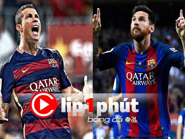 Chấn động ”siêu cò” định đưa Ronaldo về Barca, làm đồng đội Messi (Clip 1 phút Bóng đá 24H)