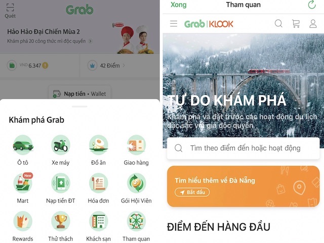 Người dùng Đông Nam Á có thể đặt tour du lịch ngay trên ứng dụng Grab