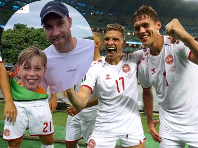 Fan Đan Mạch tạo ”mưa bia” ăn mừng bán kết EURO, Eriksen gửi đồng đội tin vui