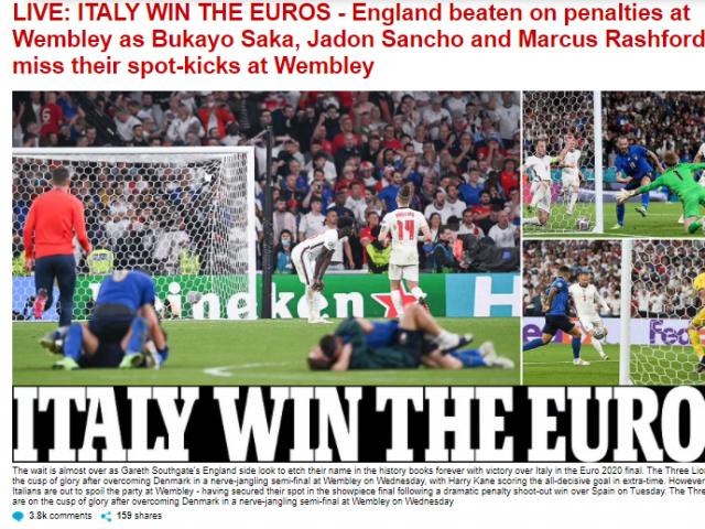 Italia vô địch EURO: Báo Anh sốc nặng, báo Ý ngợi ca 2 người hùng
