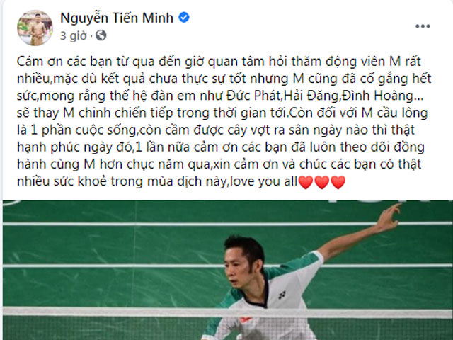 Tiến Minh viết tâm thư về Olympic, kể tên các “truyền nhân” cầu lông Việt Nam