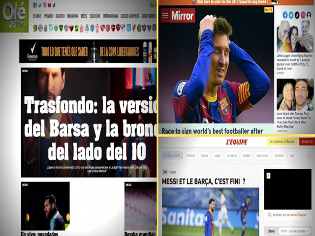 Messi rời Barca: Báo chí thế giới rung chuyến, kêu gọi PSG - Man City vào cuộc