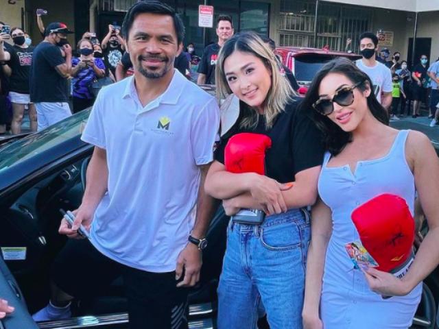 Pacquiao trước trận đấu lớn được người đẹp rót lời ”đường mật”