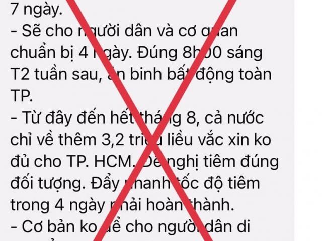 Hà Nội bác tin “không cho người dân di chuyển trong 7 ngày”