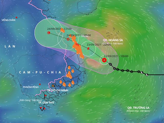 Bão số 6 cách bờ biển Bình Định 180km, gió giật cấp 10, gây mưa to nhiều nơi