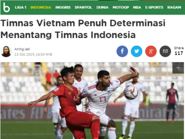 Báo Indonesia ”soi” ĐT Việt Nam ”từng chân tơ kẽ tóc” ở vòng loại World Cup