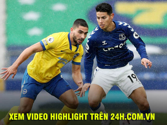 Video highlight trận Everton - Brighton: ”Bá chủ” James Rodriguez bày đại tiệc tưng bừng