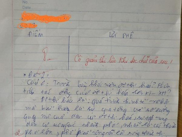 Chấm bài kiểm tra, cô giáo ”giảm thị lực” vì chữ viết có ”1-0-2” của học trò
