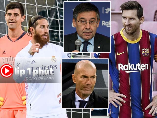 Barca - Real đại khủng hoảng: Messi hối hận, Zidane dễ bị ”bay ghế”? (Clip 1 phút Bóng đá 24H)