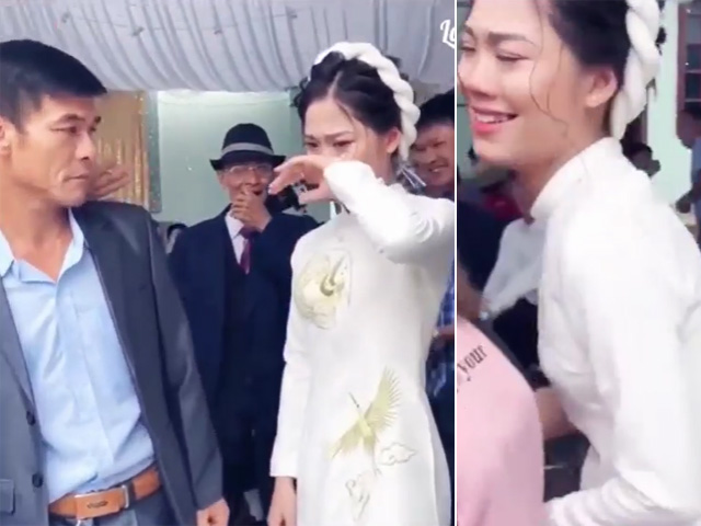 Cô dâu mè nheo đòi bố ở lại sau đám cưới, ông bố nói một câu khiến cả hôn trường bật cười