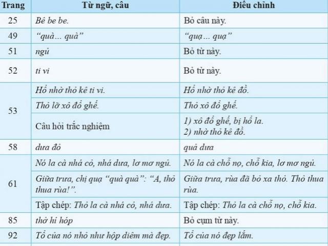 Công bố tài liệu điều chỉnh sách giáo khoa Tiếng Việt lớp 1 bộ Cánh Diều