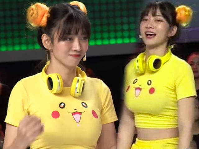 ”Nữ thần gym” Lê Bống bị chỉ trích vì áo Pikachu vừa bó vừa ngắn trên truyền hình