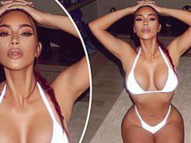 Kim Kardashian khiến fan 'dậy sóng' với ảnh bikini bé xíu, phô triệt để lợi thế hình thể