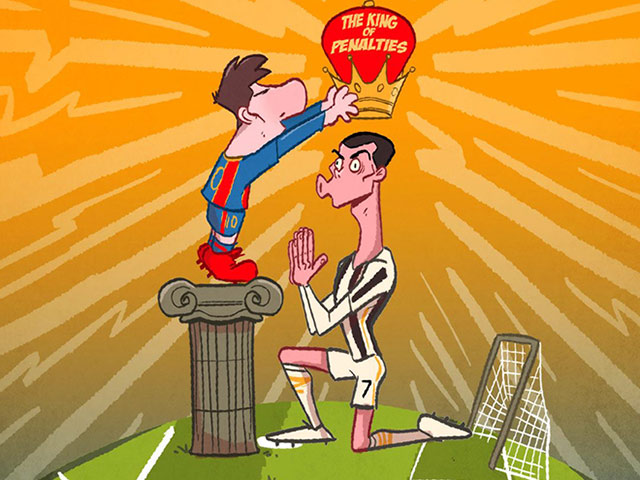 Ronaldo đánh bại Messi, giành ”vua đá pen” trong ngày tái ngộ