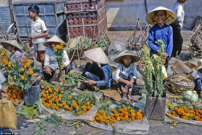 Một gian bán hoa.