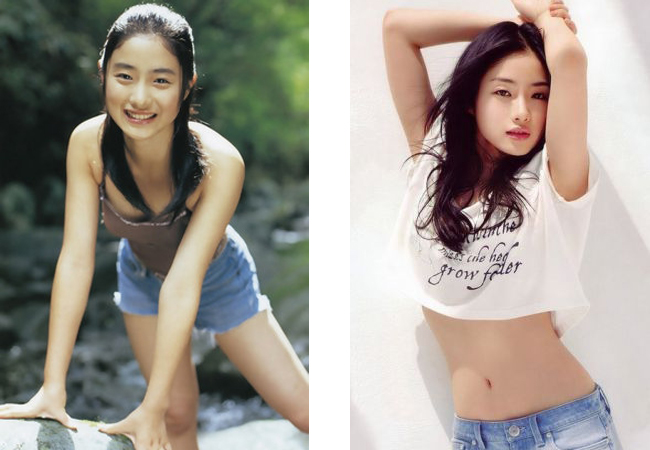 So với hình ảnh quá khứ &#40;trái&#41;,&nbsp;Satomi Ishihara ngày càng gợi cảm hơn.