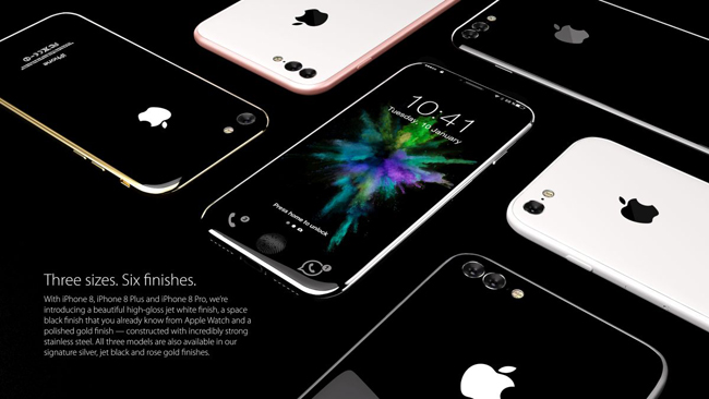 iPhone 8 concept có tới 6 tùy chọn màu sắc khác nhau và nhìn rất trẻ trung