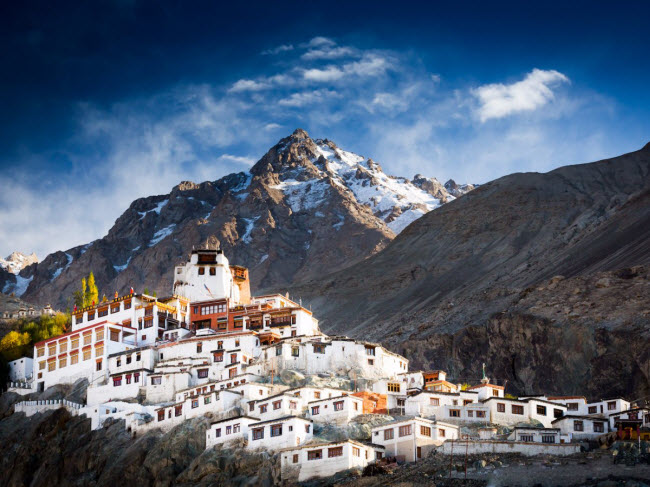 4. Ladakh, Ấn Độ: Các tu viện đạo Phật tạo nên vẻ đẹp huyền bí và thanh bình cho vùng Ladakh. Tới đây vào thời điểm giữa tháng 10 đến tháng 3, bạn có thể may mắn tận mắt nhìn thấy báo tuyết hoang dã.