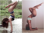 Bí quyết làm đẹp - Nín thở với đường cong mê người của tín đồ yoga khi &quot;trồng chuối&quot;