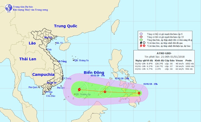 Áp thấp nhiệt đới khả năng mạnh thành bão hướng vào Biển Đông - 1