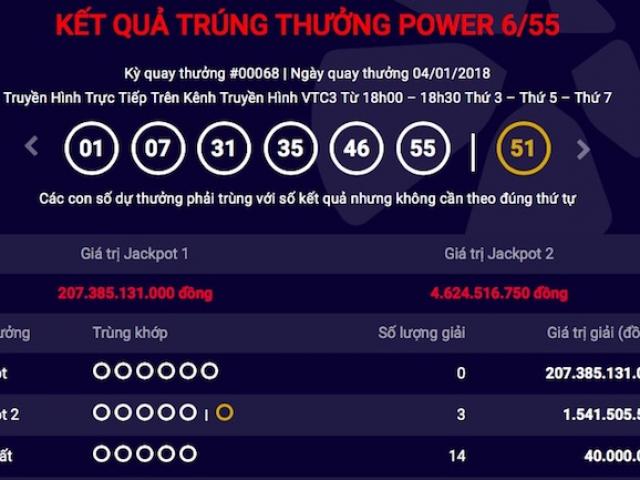 NÓNG: Lại thêm 3 người cùng chia đều jackpot của Vietlott