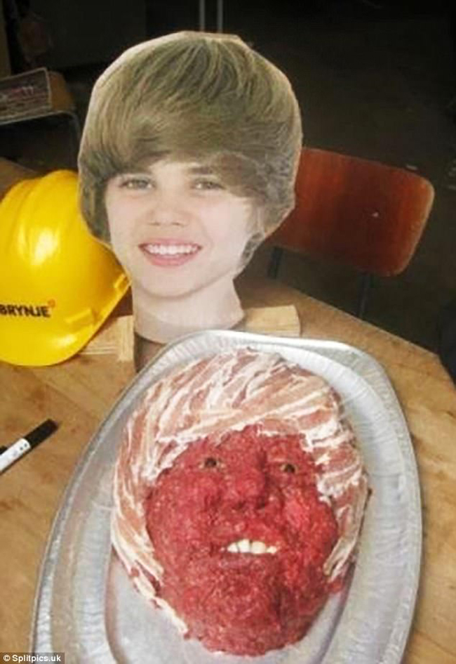 Thật là một chiếc bánh “ác mộng” đối với những ai là fan của Justin Bieber.