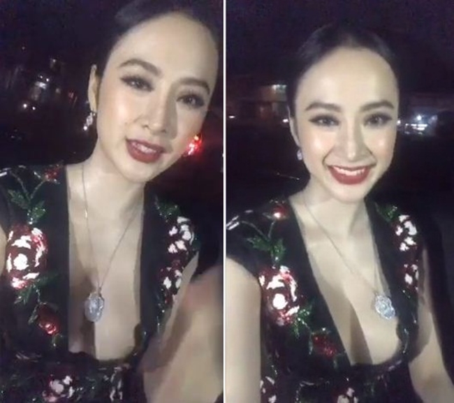 Angela Phương Trinh bị fan soi miếng dán ngực khi diện bộ cánh xẻ sâu khi livestream trò chuyện với fan.