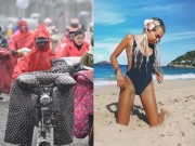 Người mẫu - Hoa hậu - Người ta quấn chăn đi làm vì rét, con nhà giàu vẫn diện bikini tắm biển