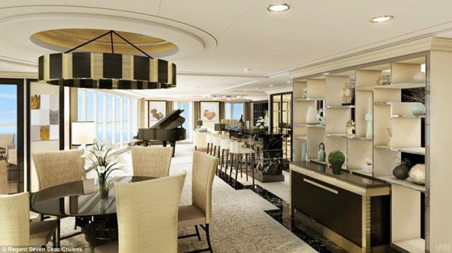 Tàu du lịch The Regent Seven Seas: Đây là một trong những tàu du lịch lớn nhất và sang trọng nhất thế giới.