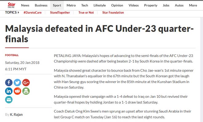 U23 Hàn Quốc vất vả với U23 Malaysia: Báo chí tiếc nuối, fan tự hào - 2