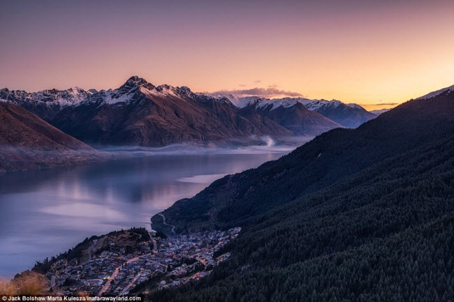 Khung cảnh như trên hành tinh khác tại Queenstown ở New Zealand.