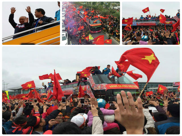 U23 Việt Nam trở về: ”Biển người” bao vây, fan hát mừng sinh nhật Tiến Dũng